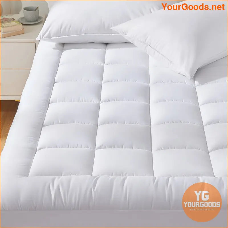 Soft Quilted 450GSM Plush Mattress Pad Hypoallergenic NonSlip Deep Pocket - YourGoods Online Shop