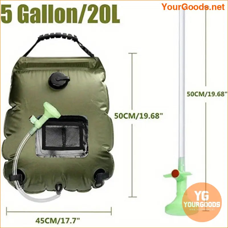 Solar Heated 5 Gallon Portable Camping Shower Bag - YourGoods Online Shop