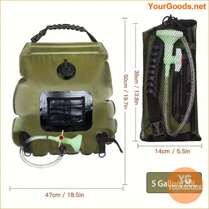 Solar Heated 5 Gallon Portable Camping Shower Bag - YourGoods Online Shop