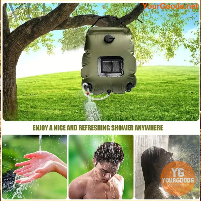 Solar Heated 5 Gallon Portable Camping Shower Bag - YourGoods Online Shop