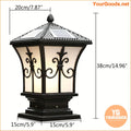 Solar Powered LED Fence Pillar Lamp Black - YourGoods Online Shop