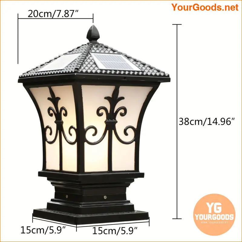 Solar Powered LED Fence Pillar Lamp Black - YourGoods Online Shop