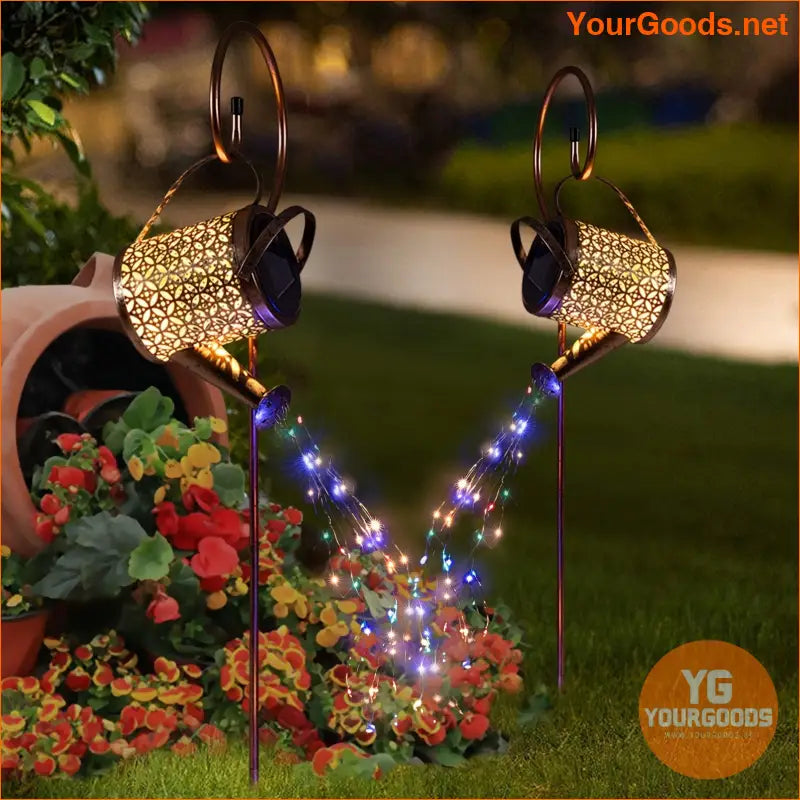 Solar Watering Can with String Lights | Retro Garden Decor - YourGoods Online Shop