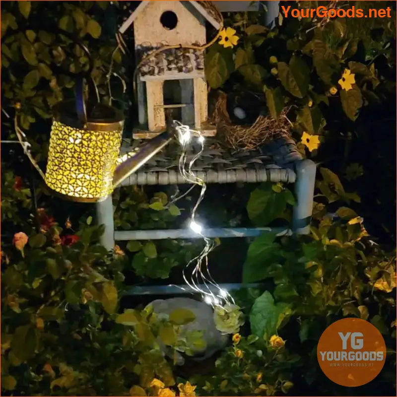 Solar Watering Can with String Lights | Retro Garden Decor - YourGoods Online Shop