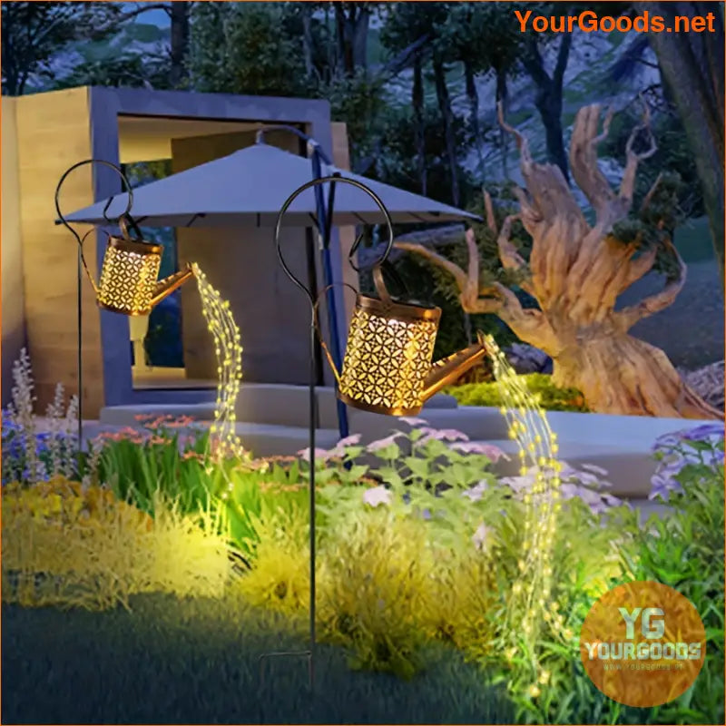 Solar Watering Can with String Lights | Retro Garden Decor - YourGoods Online Shop