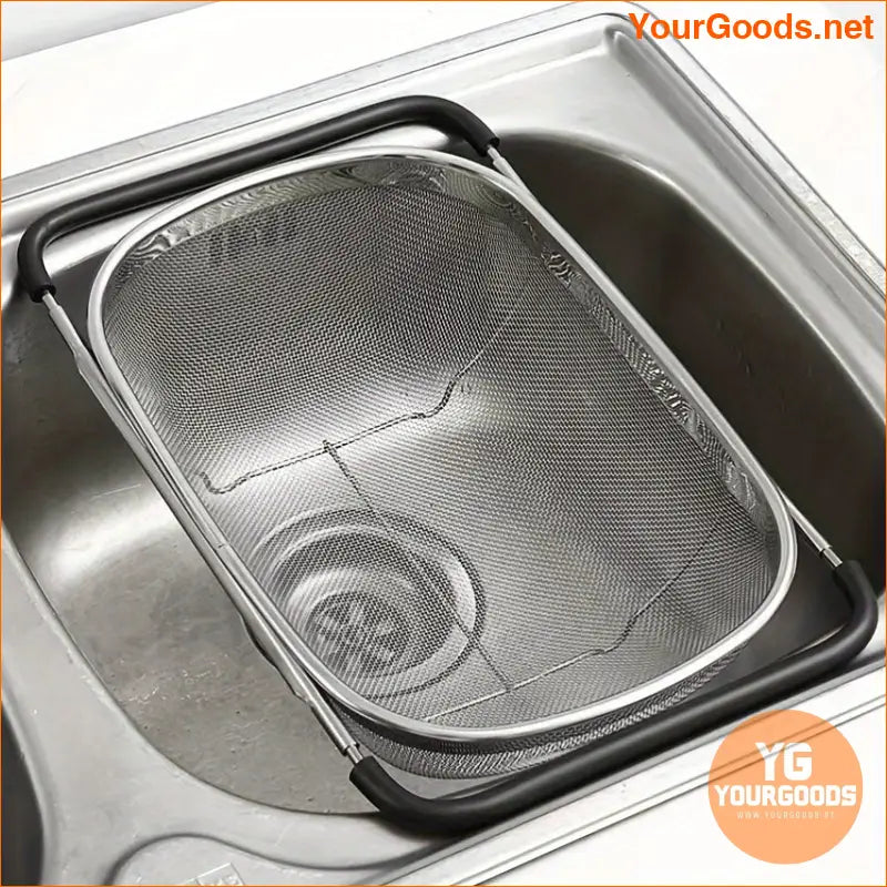 Space Saving Adjustable Stainless Steel Colander Basket - YourGoods Online Shop