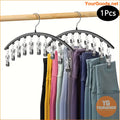 Space Saving Metal Legging Hanger with 10 Clips Black - YourGoods Online Shop