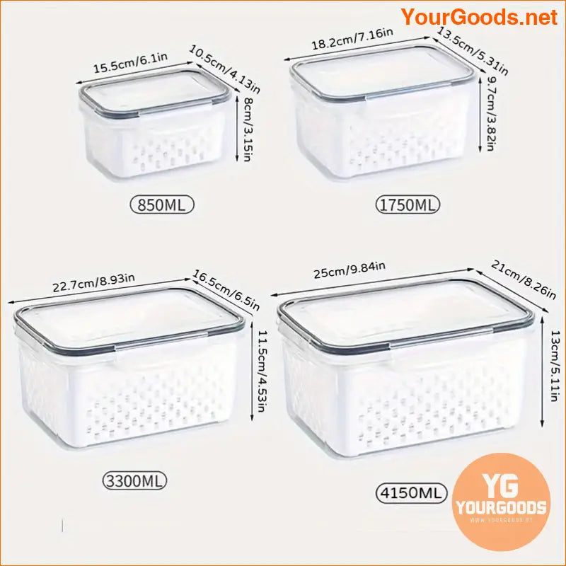 Stackable Fridge Bins with Drain Baskets 6Piece Set - YourGoods Online Shop