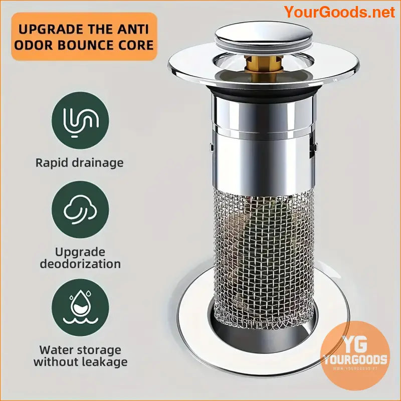 Stainless Steel Anti Odor PopUp Sink Drain Stopper - YourGoods Online Shop