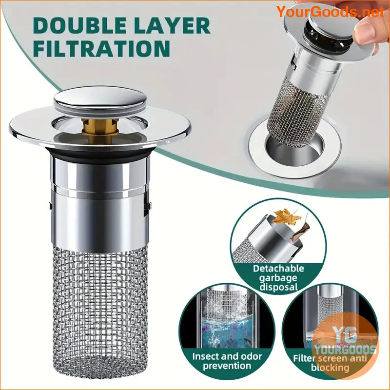 Stainless Steel Anti Odor PopUp Sink Drain Stopper - YourGoods Online Shop