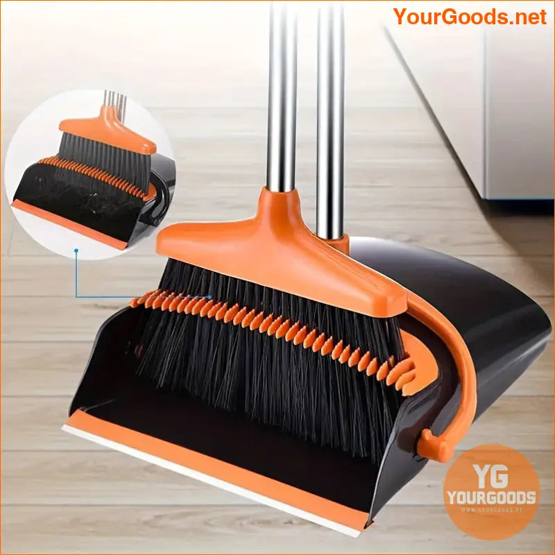 Stand-Up Broom & Dustpan Set for Indoor/Outdoor Cleaning - YourGoods Online Shop