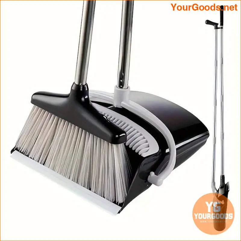 Stand-Up Broom & Dustpan Set for Indoor/Outdoor Cleaning - YourGoods Online Shop