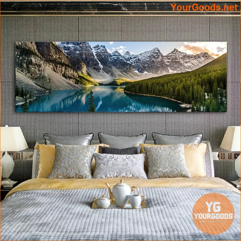 Stunning Mountain Lake Forest Canvas Wall Art Unframed - YourGoods Online Shop