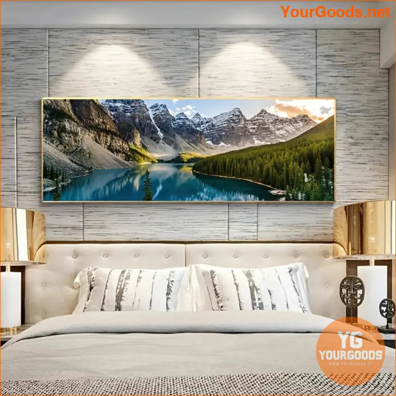 Stunning Mountain Lake Forest Canvas Wall Art Unframed - YourGoods Online Shop