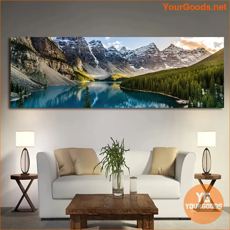 Stunning Mountain Lake Forest Canvas Wall Art Unframed - YourGoods Online Shop