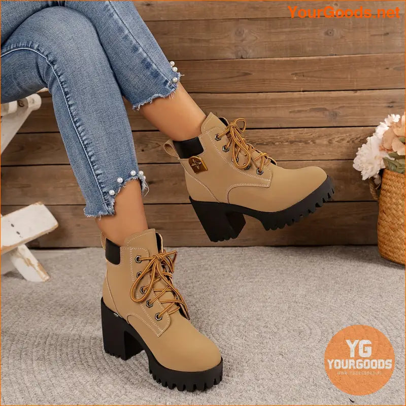 Stylish AllSeason Womens LaceUp Ankle Boots - YourGoods Online Shop