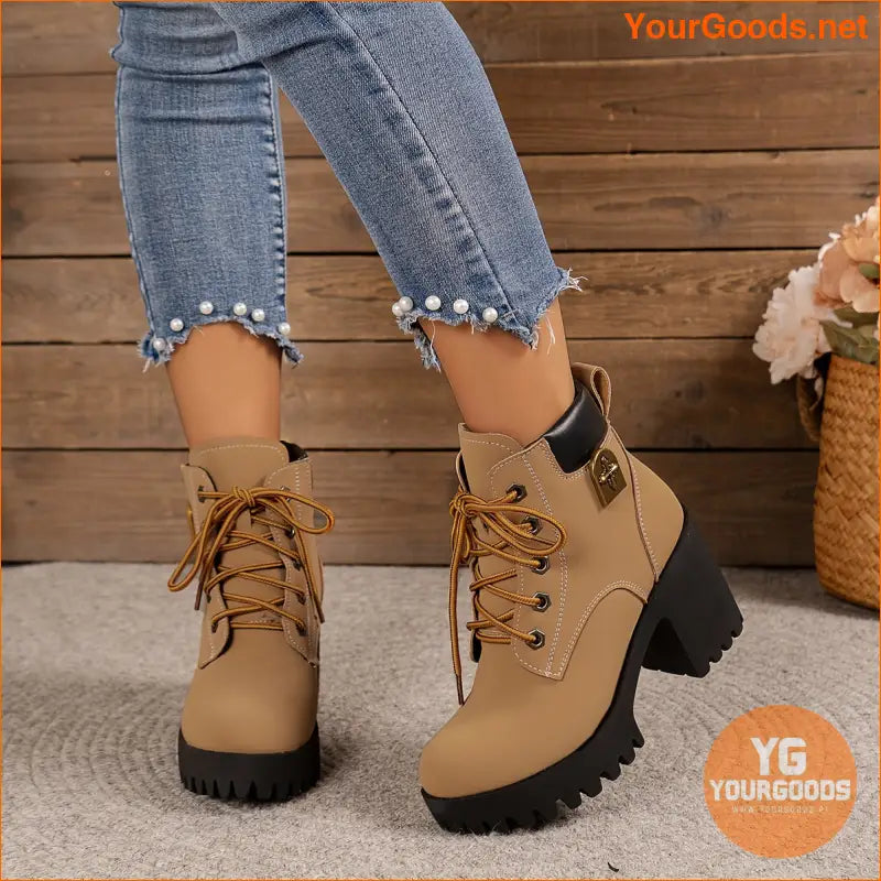 Stylish AllSeason Womens LaceUp Ankle Boots - YourGoods Online Shop