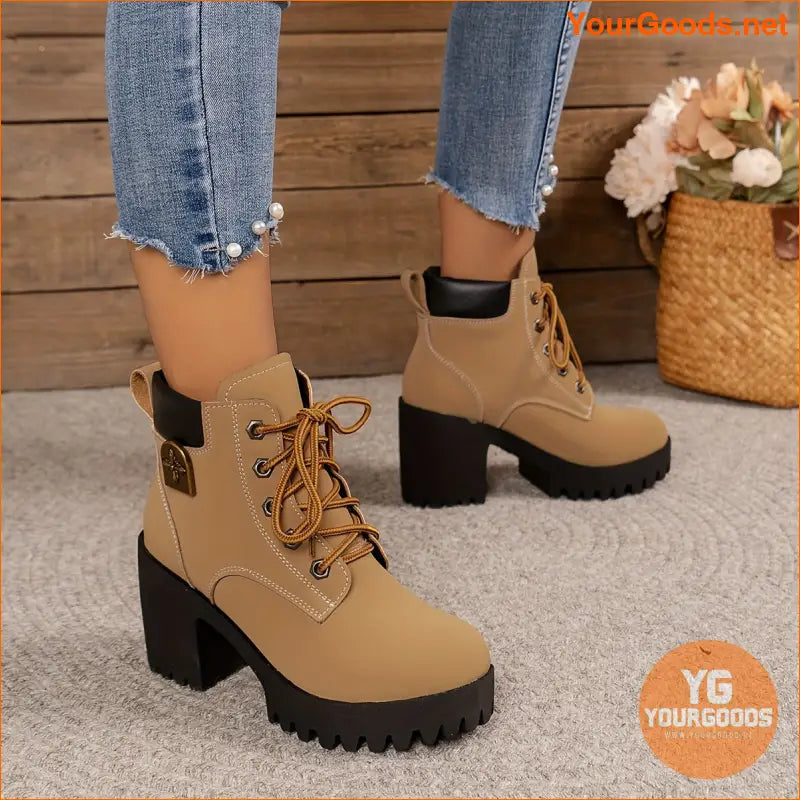 Stylish AllSeason Womens LaceUp Ankle Boots - YourGoods Online Shop