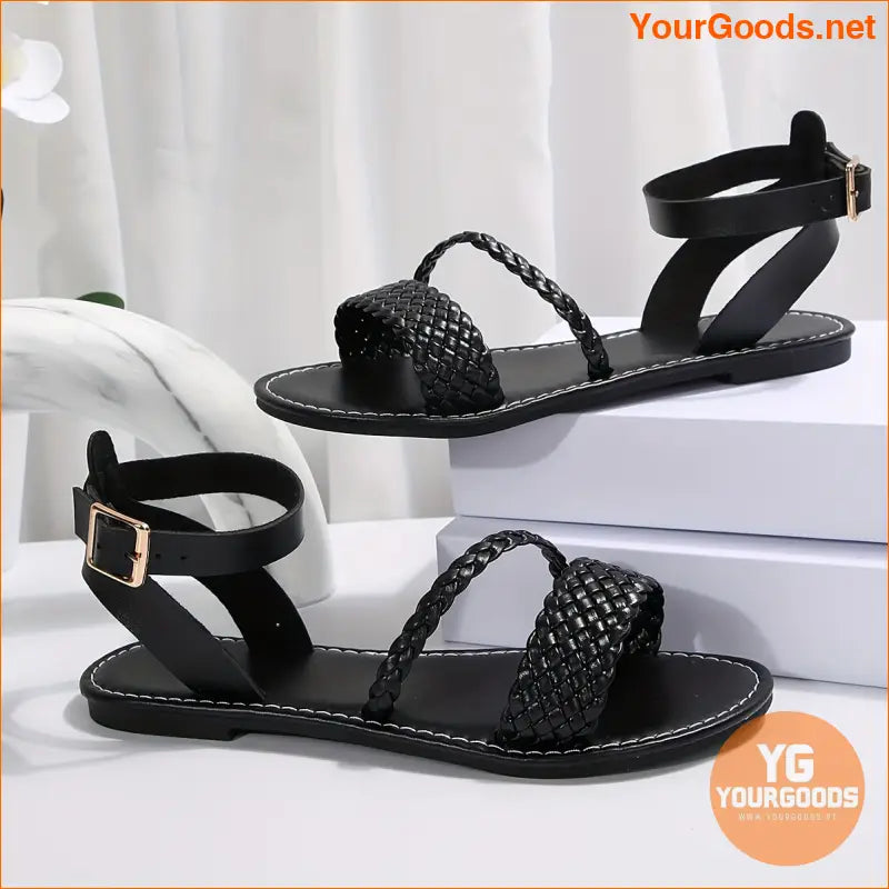 Stylish Braided Ankle Strap Sandals Summer Beach Ready - YourGoods Online Shop