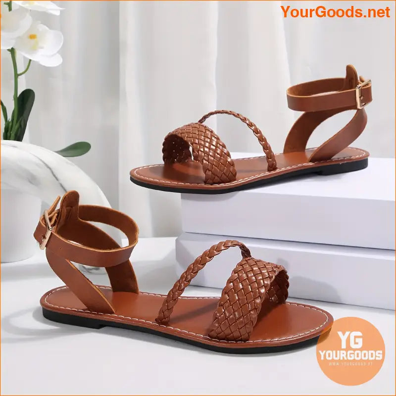 Stylish Braided Ankle Strap Sandals Summer Beach Ready - YourGoods Online Shop