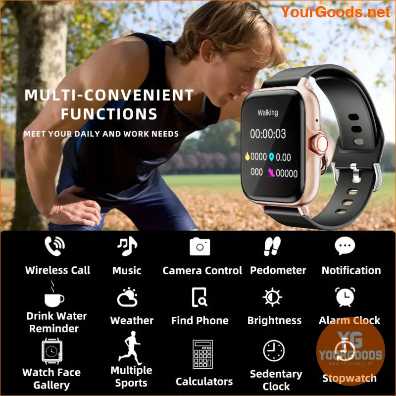 Stylish Waterproof 183 Smartwatch with Fitness Sleep Tracking - YourGoods Online Shop