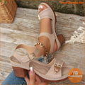 Stylish Womens Chunky Heel CutOut Sandals - YourGoods Online Shop