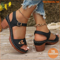 Stylish Womens Chunky Heel CutOut Sandals - YourGoods Online Shop