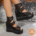 Stylish Womens Wedge Mesh PeepToe Platform Sandals - YourGoods Online Shop