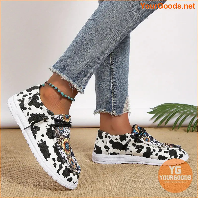 Sunflower Print Womens Low Top Canvas Shoes Lightweight Breathable - YourGoods Online Shop