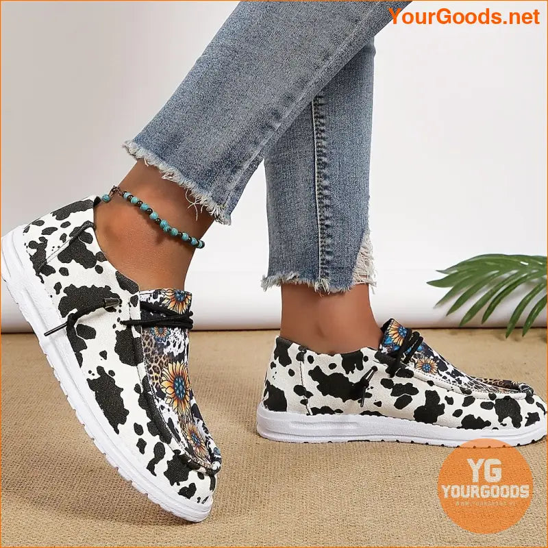 Sunflower Print Womens Low Top Canvas Shoes Lightweight Breathable - YourGoods Online Shop