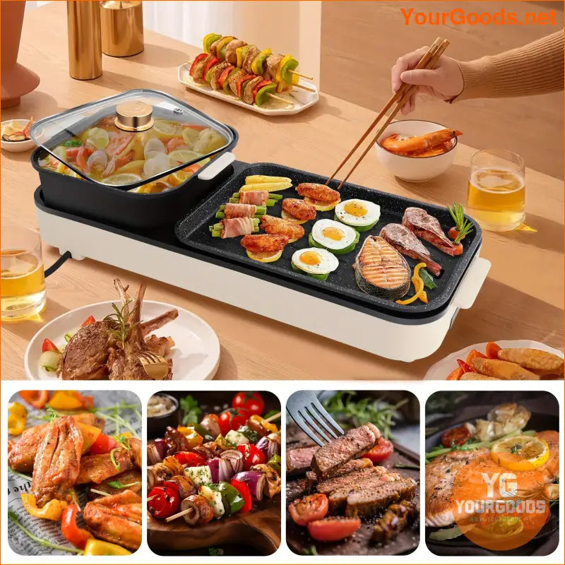 SUSTEAS 2in1 Electric Hot Pot Grill 1500W - YourGoods Online Shop