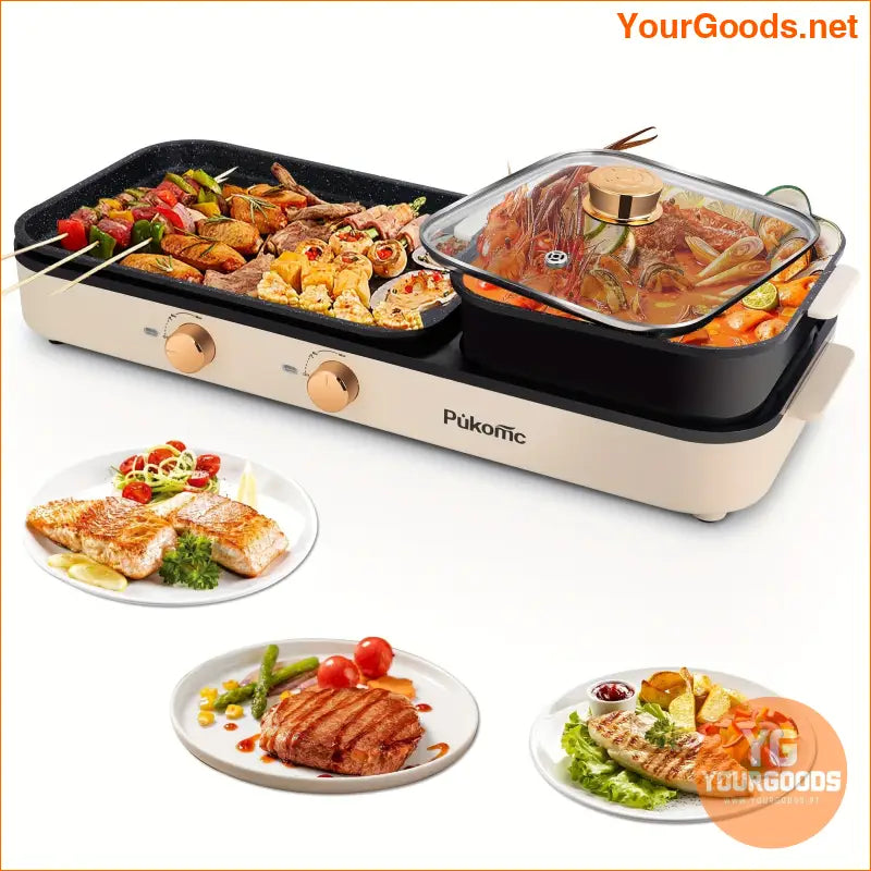 SUSTEAS 2in1 Electric Hot Pot Grill 1500W - YourGoods Online Shop