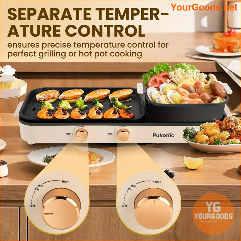 SUSTEAS 2in1 Electric Hot Pot Grill 1500W - YourGoods Online Shop