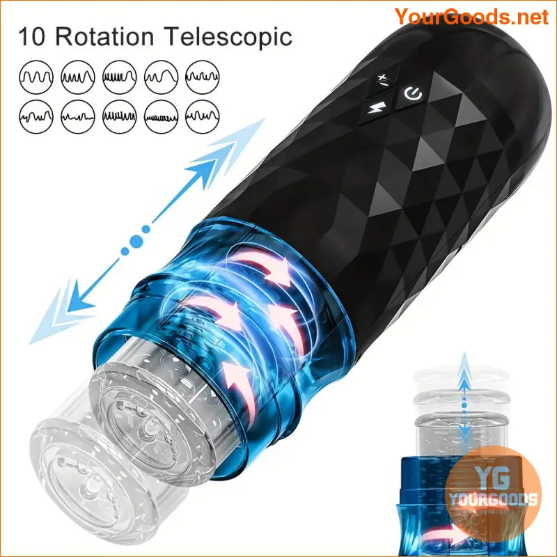 Telescopic Rotating Piston Male Masturbator for Men - YourGoods Online Shop