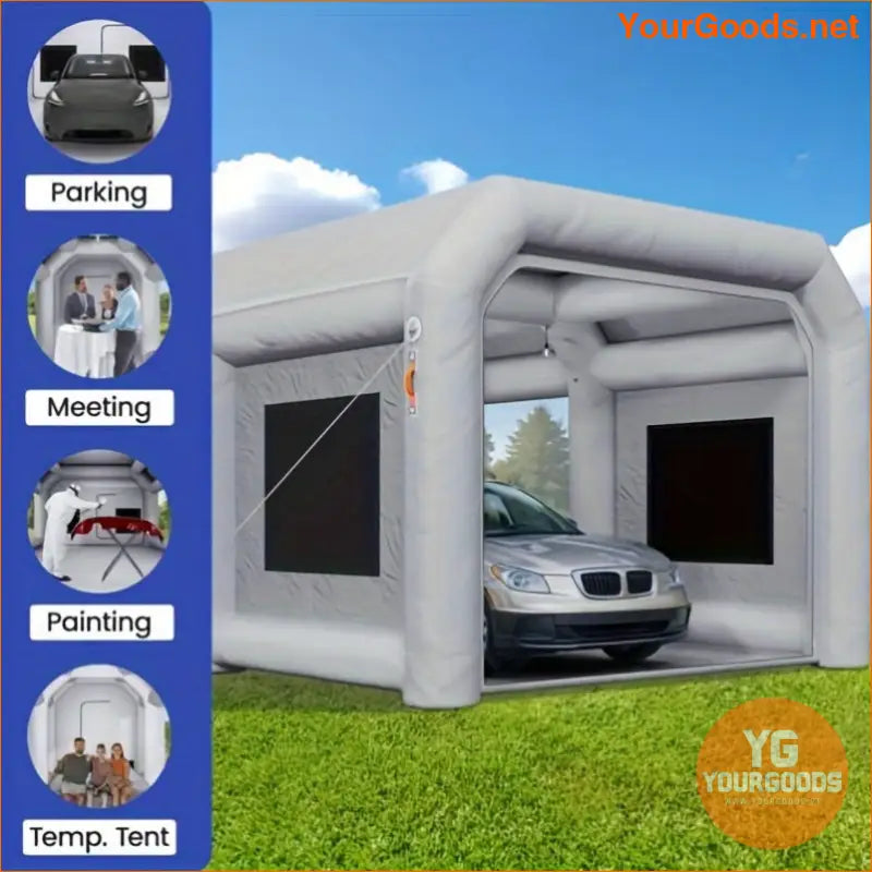 TerraLoom Inflatable Car Paint Booth with Air Filter and Powerful Blowers for Garage Workstation