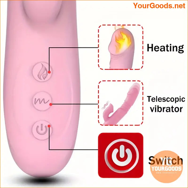 Thrusting Rabbit Vibrator with Clitoral Stimulator for Women - YourGoods Online Shop