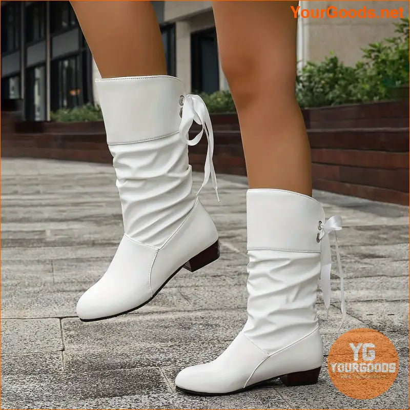 Trendy MidCalf Chunky Heel Dress Boots for Women - YourGoods Online Shop