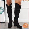 Trendy Womens Chunky Heel Zipper Dress Boots - YourGoods Online Shop