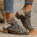 Trendy Womens Leopard Print SlipOn Canvas Boots - YourGoods Online Shop