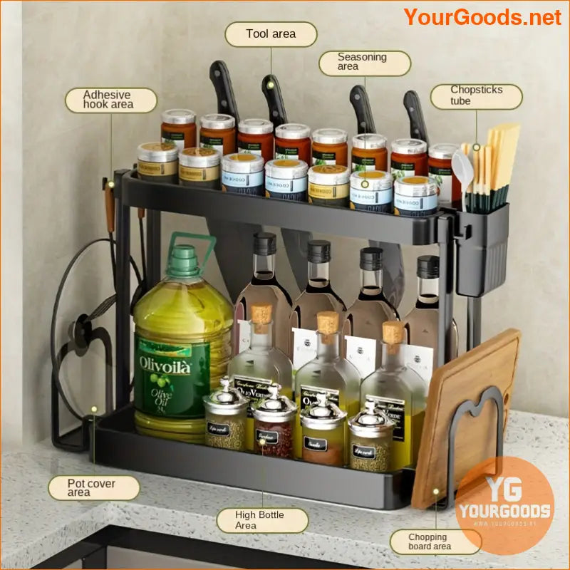 TwoTier Stainless Steel RV Kitchen Storage Rack - YourGoods Online Shop