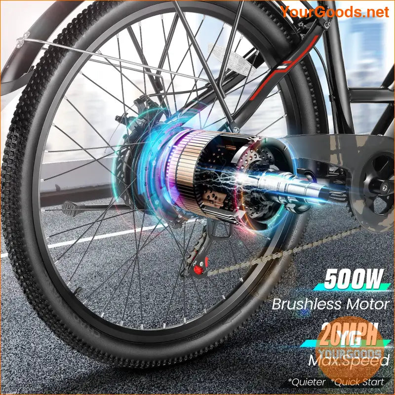 UL Certified 500W 26 Adult Step Through Electric Bike - YourGoods Online Shop