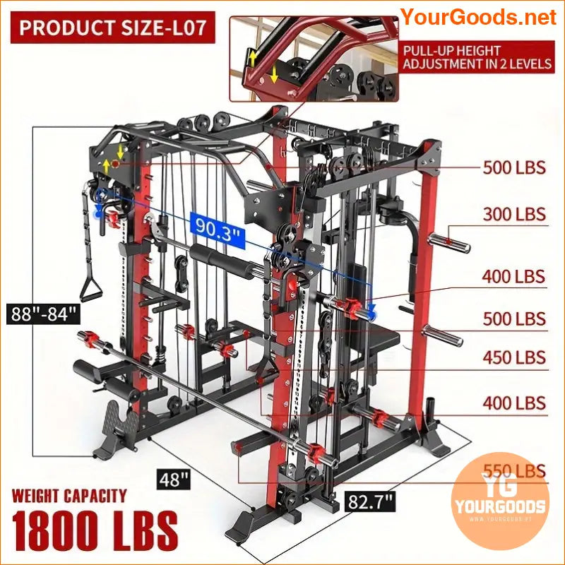 Ultimate Home Gym Power Cage with Cable System - YourGoods Online Shop