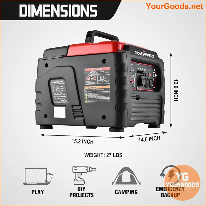 Ultra Light 1500W Quiet Portable Inverter Generator for Camping - YourGoods Online Shop