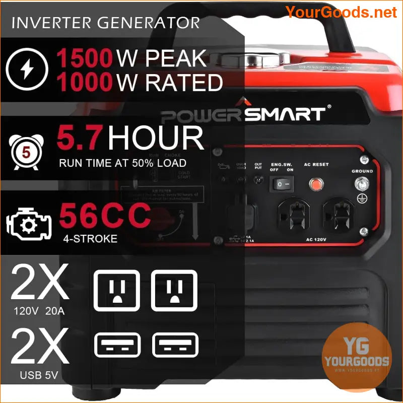 Ultra Light 1500W Quiet Portable Inverter Generator for Camping - YourGoods Online Shop