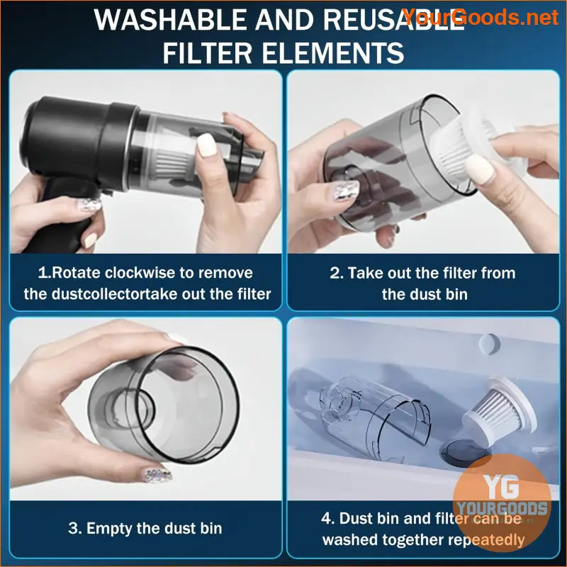 Ultra Powerful Cordless Handheld Vacuum with Twin Turbine Motor - YourGoods Online Shop