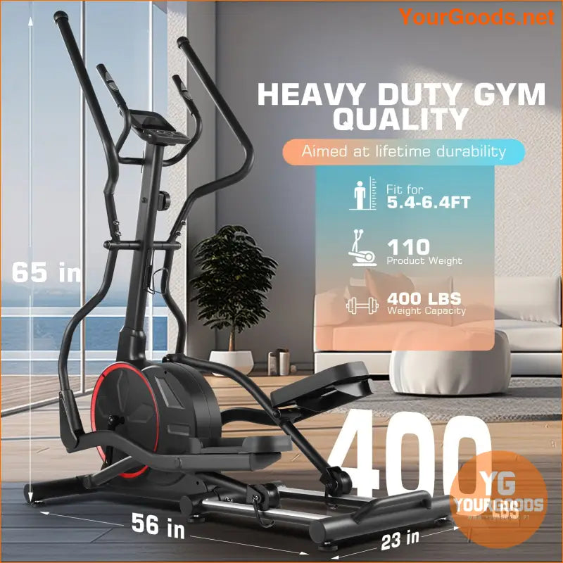 Ultra Silent 400LBS Elliptical Smooth LowImpact Home Fitness - YourGoods Online Shop