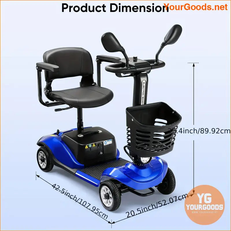 UltraPortable 4Wheel Electric Mobility Scooter with Extended Range - YourGoods Online Shop