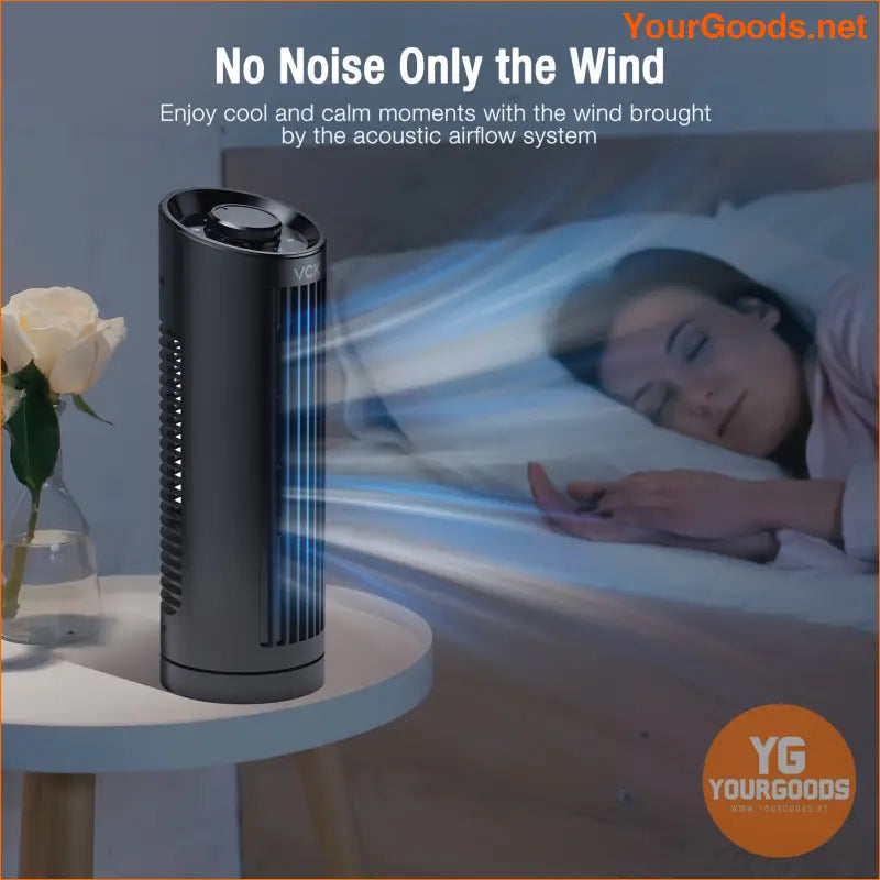 UltraQuiet Bladeless Tower Fan with Wide Oscillation - YourGoods Online Shop