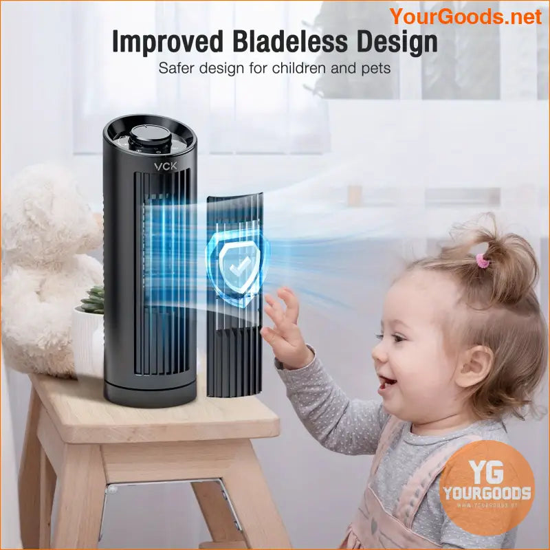 UltraQuiet Bladeless Tower Fan with Wide Oscillation - YourGoods Online Shop