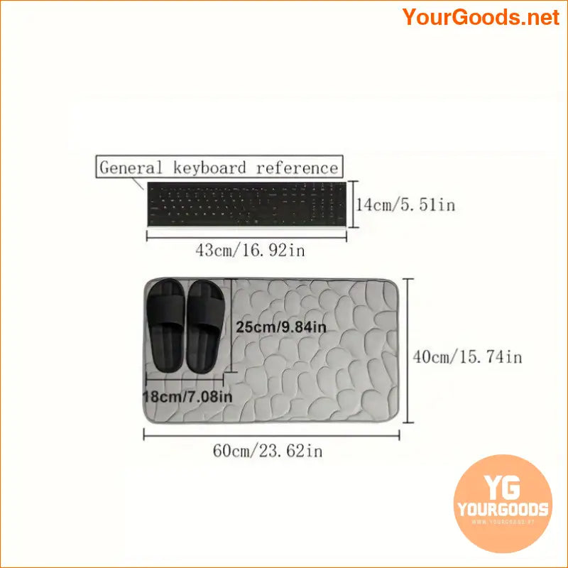 UltraSoft Cobblestone Memory Foam Bath Mat - YourGoods Online Shop